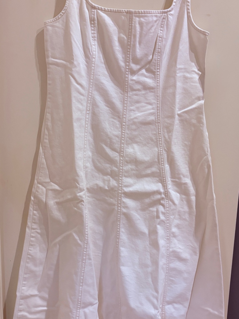 Old Navy White Tank Midi Dress with Panel Seams
